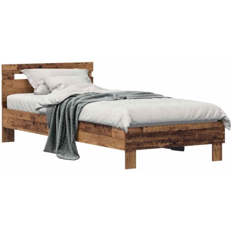vidaXL Cadre de lit Bois ancien 98,5 x 200 cm Bois d'ingénierie