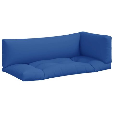Coussins de palette lot de 3 bleu tissu vidaXL