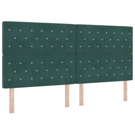 Tête de lit Vert foncé 200 cm Velours vidaXL (1/5)