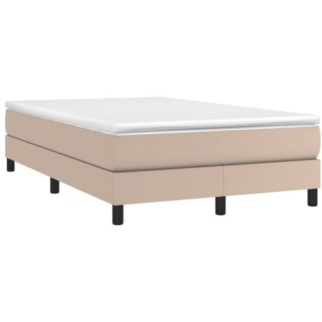 vidaXL Sommier à lattes de lit matelas cappuccino 120x190cm similicuir