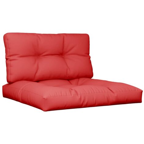 Coussins de palette lot de 2 rouge tissu vidaXL