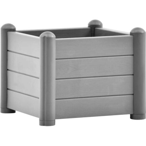 Lit surélevé de jardin PP Gris pierre 43x43x35 cm
