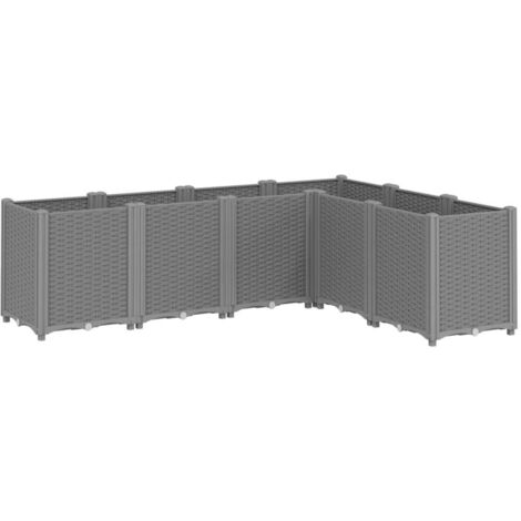 vidaXL Jardinière gris clair 160x120x53 cm polypropylène (1/5)