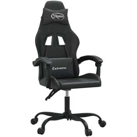 Chaise de jeu pivotante Noir Similicuir vidaXL