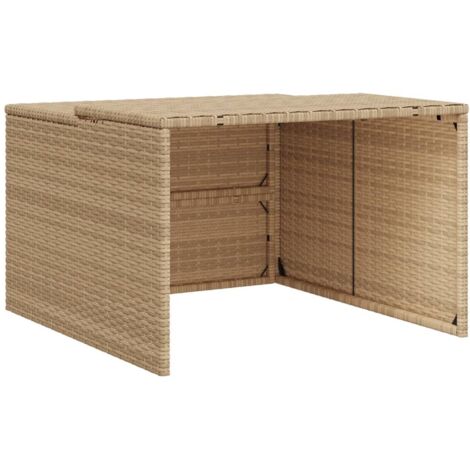 vidaXL Garage pour robot tondeuse beige 86x90x52/57 cm résine tressée