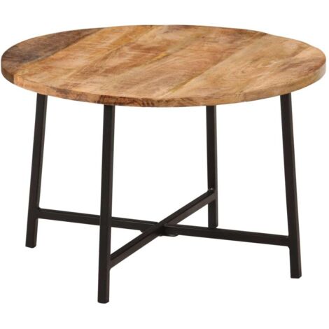 Table basse 54x54x35 cm bois de manguier solide et fer vidaXL118075