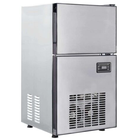 vidaXL Fabricant de cubes de glace avec porte Argenté 43 x 40 x 71 cm