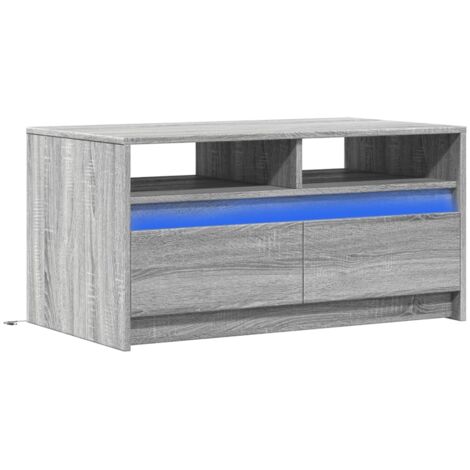 vidaXL Table basse avec lumières LED sonoma gris bois d'ingénierie (1/5)