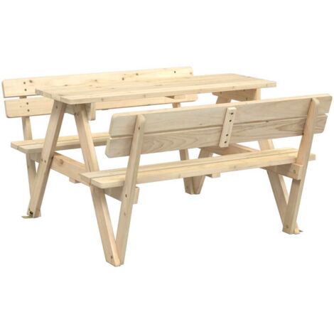 Table de pique-nique pour 4 enfants avec trou de parasol sapin vidaXL