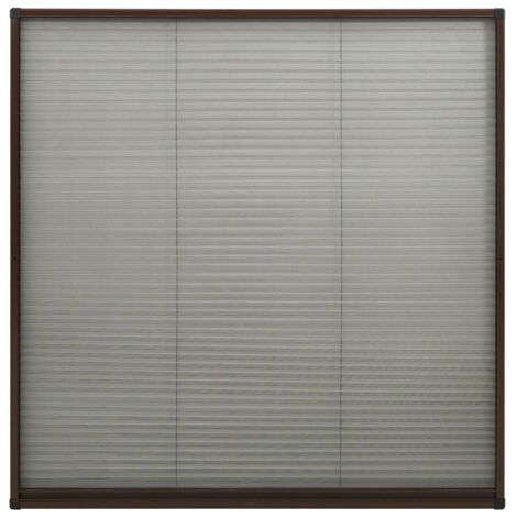 vidaXL Moustiquaire plissée pour fenêtre Aluminium Marron 120x120 cm (1/5)