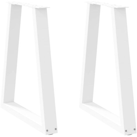 Pieds de table à manger en forme de V, 2 pièces, blanc, 50x(72-73,3) cm, acier vidaXL