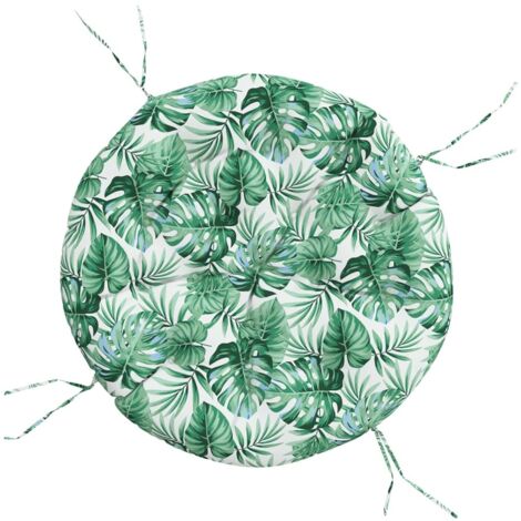 vidaXL Coussin rond à motif de feuilles Ø 100 x11 cm tissu oxford