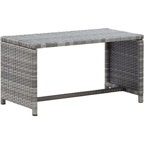 Table basse Anthracite 70x40x38 cm Résine tressée