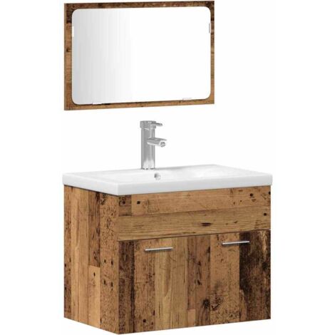 Ensemble de mobilier de salle de bain Bois d'ingénierie vidaXL (1/5)