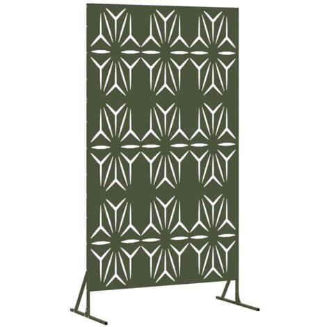 Écran de confidentialité 100 x 50 x 180 cm Acier Vert olive vidaXL