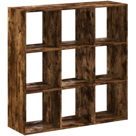 Bibliothèque chêne fumé 102x32x102 cm bois d'ingénierie vidaXL