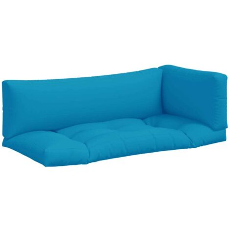 vidaXL Coussins de palette 3 pcs bleu clair tissu