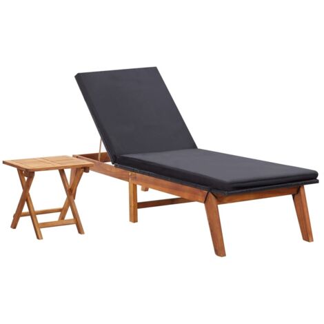 vidaXL Chaise longue avec table Résine tressée et bois d'acacia massif (1/5)