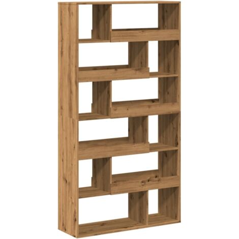 Vidaxl – Cloison de séparation en bois d'ingénierie chêne – 12 étagères spacieuses – Résistant à l'humidité – Design élégant pour bibliothèque