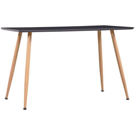 vidaXL Table de salle à manger Gris et chêne 120x60x74 cm MDF (1/5)