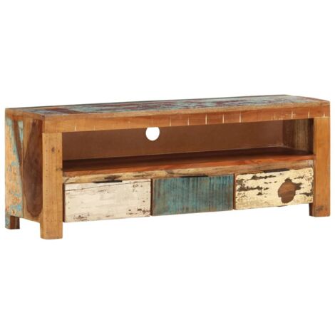 Meuble TV 110x30x40 cm Bois de récupération massif vidaXL