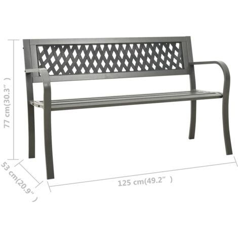 Banc de jardin motif treillis Gris clair 125x53x82 cm