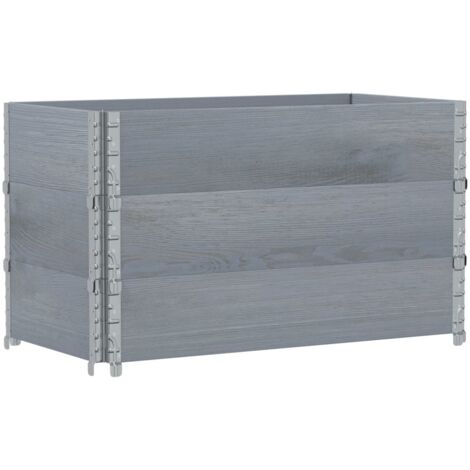 Colliers de palette 3 pcs gris 100x50 cm bois de pin solide vidaXL