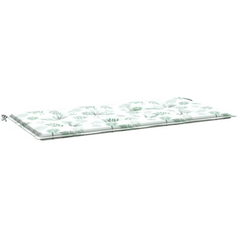 vidaXL Coussin de banc de jardin motif de feuilles 100x50x3 cm