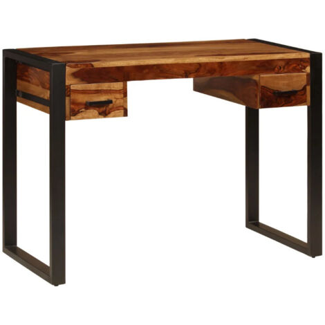 vidaXL Bureau avec 2 tiroirs 110x50x77 cm Bois solide de Sesham