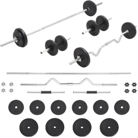 vidaXL Barbell and Dumbbell Set 30 kg