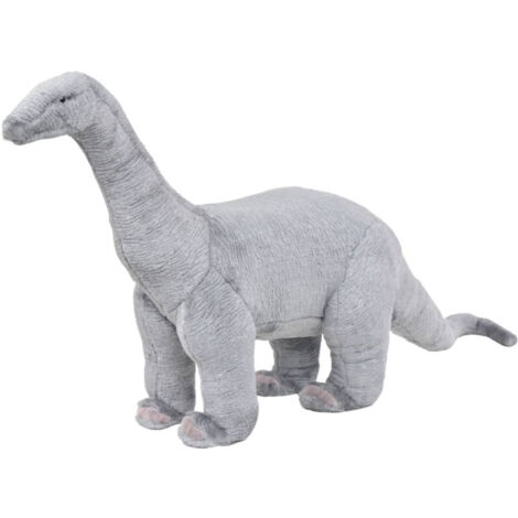 vidaXL Jouet en peluche Dinosaure Brachiosaurus Gris XXL