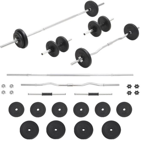 vidaXL Barbell and Dumbbell Set 30 kg