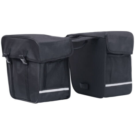 vidaXL Sac de vélo double pour porte-bagages étanche 35 L Noir