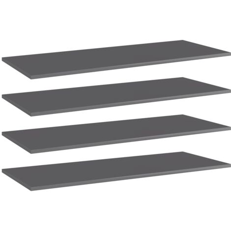 vidaXL Panneaux bibliothèque 4pcs Gris brillant 100x40x1,5cm Aggloméré (1/5)
