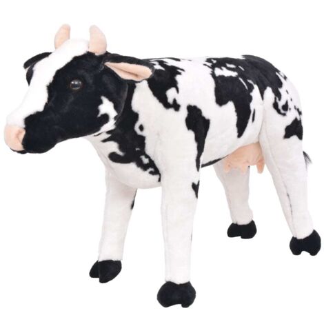 vidaXL Jouet en peluche Vache Noir et blanc XXL (1/5)