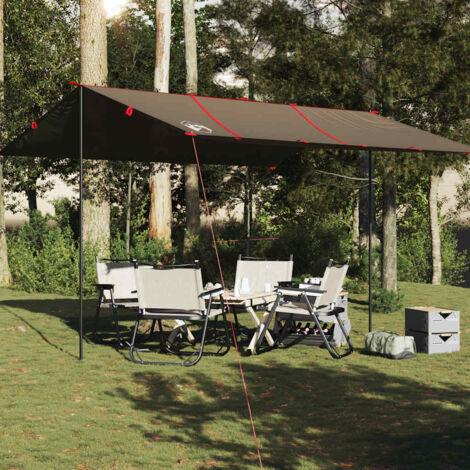 Bâche de camping marron 451x420 cm imperméable