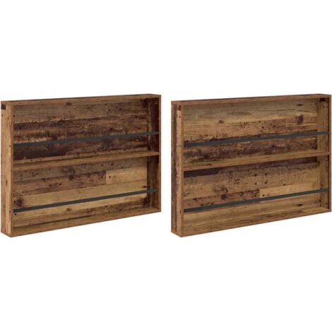 vidaXL Magazine Rack 2 pcs Old Wood 100 x 12 x 70 cm Engineered Wood