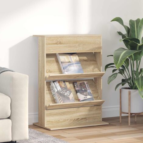vidaXL Étagère à magazines avec étagère Chêne Sonoma 70 x 41 x 96 cm