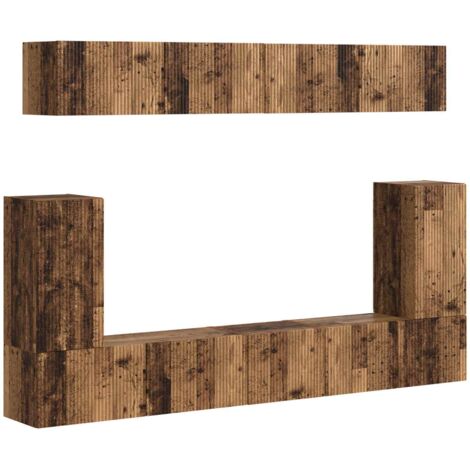 vidaXL Ensemble meuble TV 5 pcs Bois ancien Bois d'ingénierie (1/5)