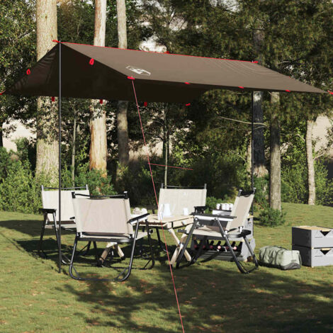Bâche de camping marron 306x306 cm imperméable (1/5)