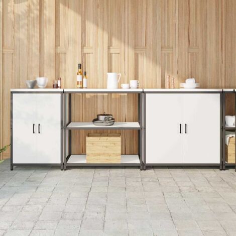 vidaXL Ensemble de rangement cuisine HATTEM 3 pcs Blanc