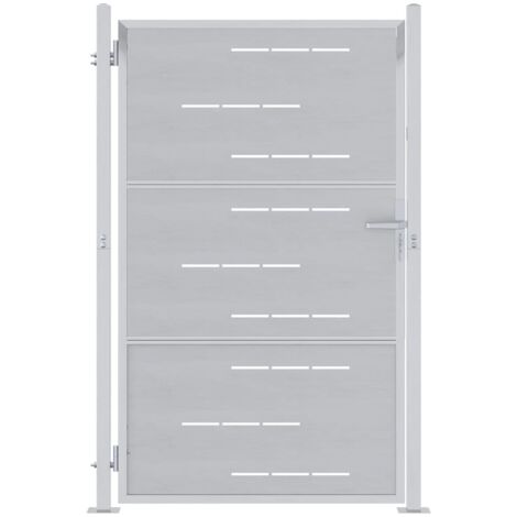 vidaXL  Garden Gate  with Lock Silver 85 x 120 cm Stainless Steel