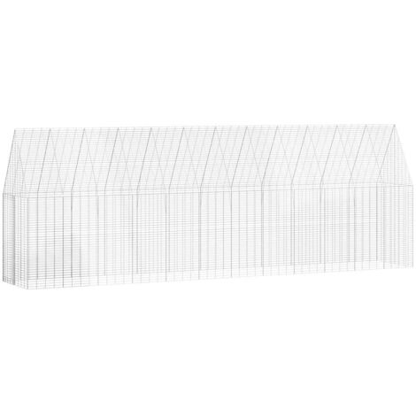 vidaXL Cage à poules 2 pcs Argenté 600 x 100 x 210 cm Acier galvanisé