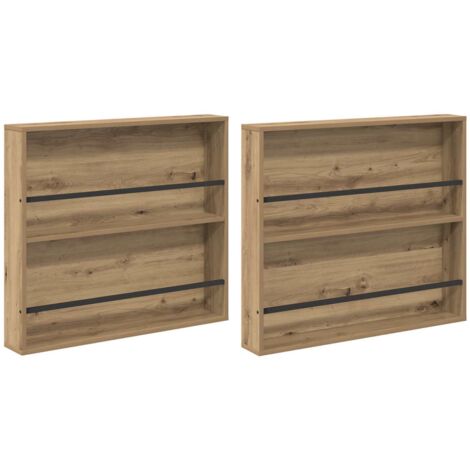 vidaXL Étagère à magazines 2 pcs Chêne artisanal 80 x 12 x 70 cm