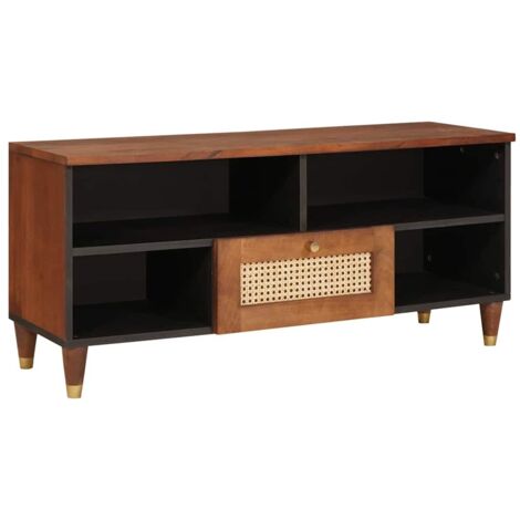 vidaXL Meuble TV Marron 100 x 33,5 x 46 cm Bois de mangue massif (1/5)