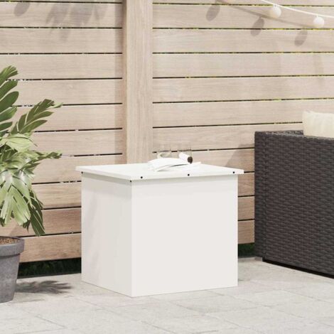 vidaXL Outdoor Storage Box White 55 x 50.5 x 50 cm Galvanised Steel