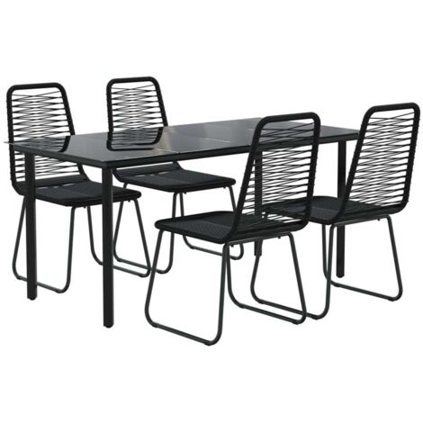 vidaXL 5 Piece Garden Dining Set Black (1/5)