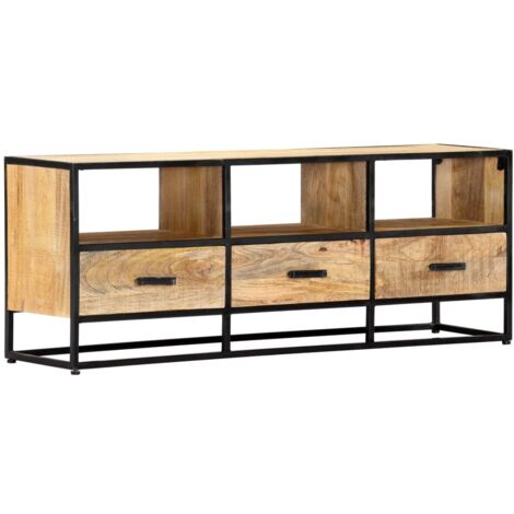Meuble TV 120x30x45 cm Bois solide de manguier vidaXL (1/5)