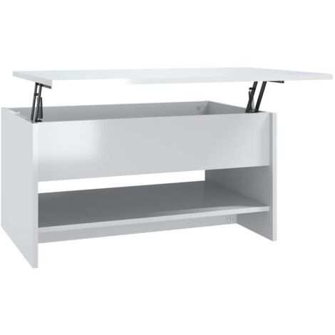 vidaXL Coffee Table High Gloss White 80x50x40 cm Engineered Wood