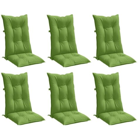 Coussins de chaise à dossier haut lot de 6 vert mélangé tissu vidaXL